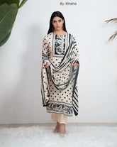 Polka Dot Printed Salwar Suit – Beige