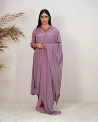 Embroidered A-line salwar suit- lilac shade