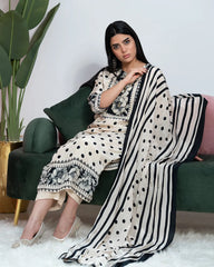 Polka Dot Printed Salwar Suit – Beige