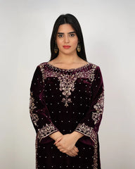 Heavy velvet salwar suit- purple