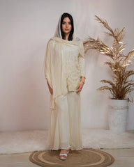 Handworked sharara suit- off white