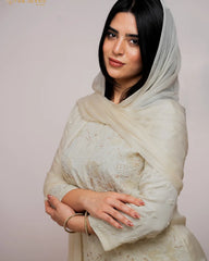 Handworked sharara suit- off white