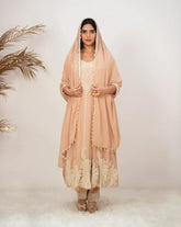 Heavy handworked anarkali- beige
