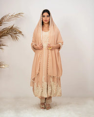 Heavy handworked anarkali- beige