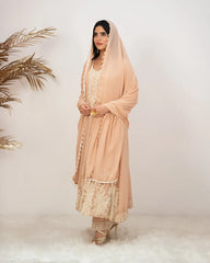 Heavy handworked anarkali- beige