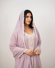 Heavy handworked anarkali- levender
