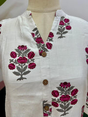Printed 2Pc Imported Cotton Co-Ord Set - Ivory