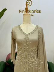 Handworked Salwar Suit- Dusty Grey
