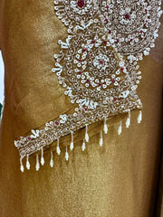 Copper & Gold Embroidered Kurta Divider Set