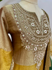Copper & Gold Embroidered Kurta Divider Set