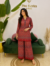 Red Ajrakh Print 2PC Modal Muslin Co-Ord Set