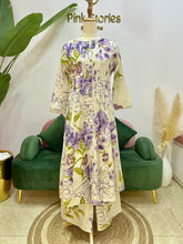 Printed 2Pc Cotton Flex Co-Ord Set- Lavender