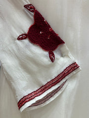 Handworked A-line suit- off white