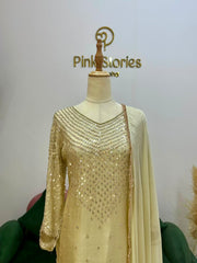 Handworked Salwar Suit- Cream