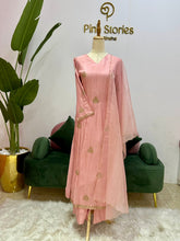 Handworked Dola Silk A-line Suit- Pastel Pink