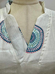 Printed 2Pc Imported Cotton Co-Ord Set - Ivory