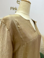 3pc Mul Chanderi Salwar Suit- Copper-Gold