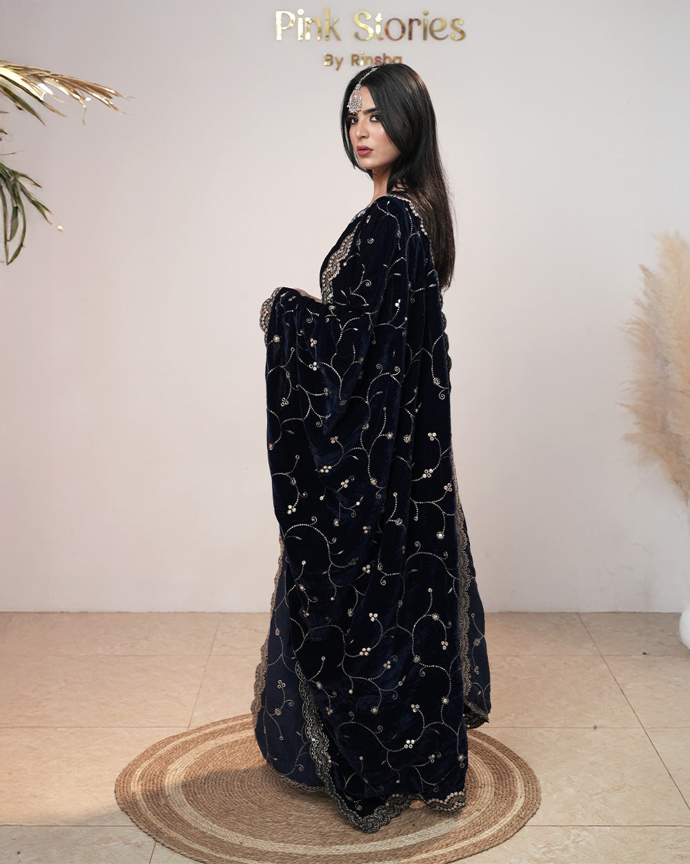 Premium Velvet Salwar Suit – Navy Blue