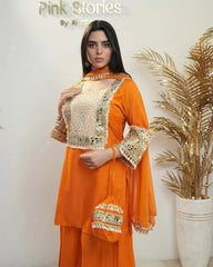 Fanta shade square heavy mirror yoke salwar suit