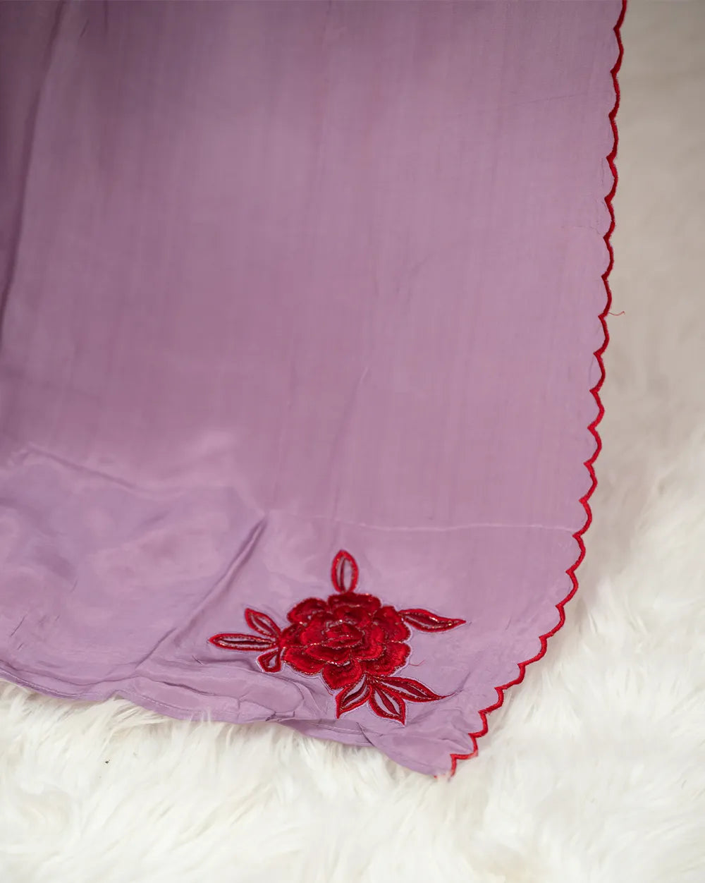 Embroidered A-line salwar suit- lilac shade