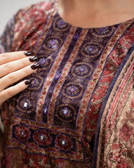 Multi-Colored Multi-Printed Velvet Suit