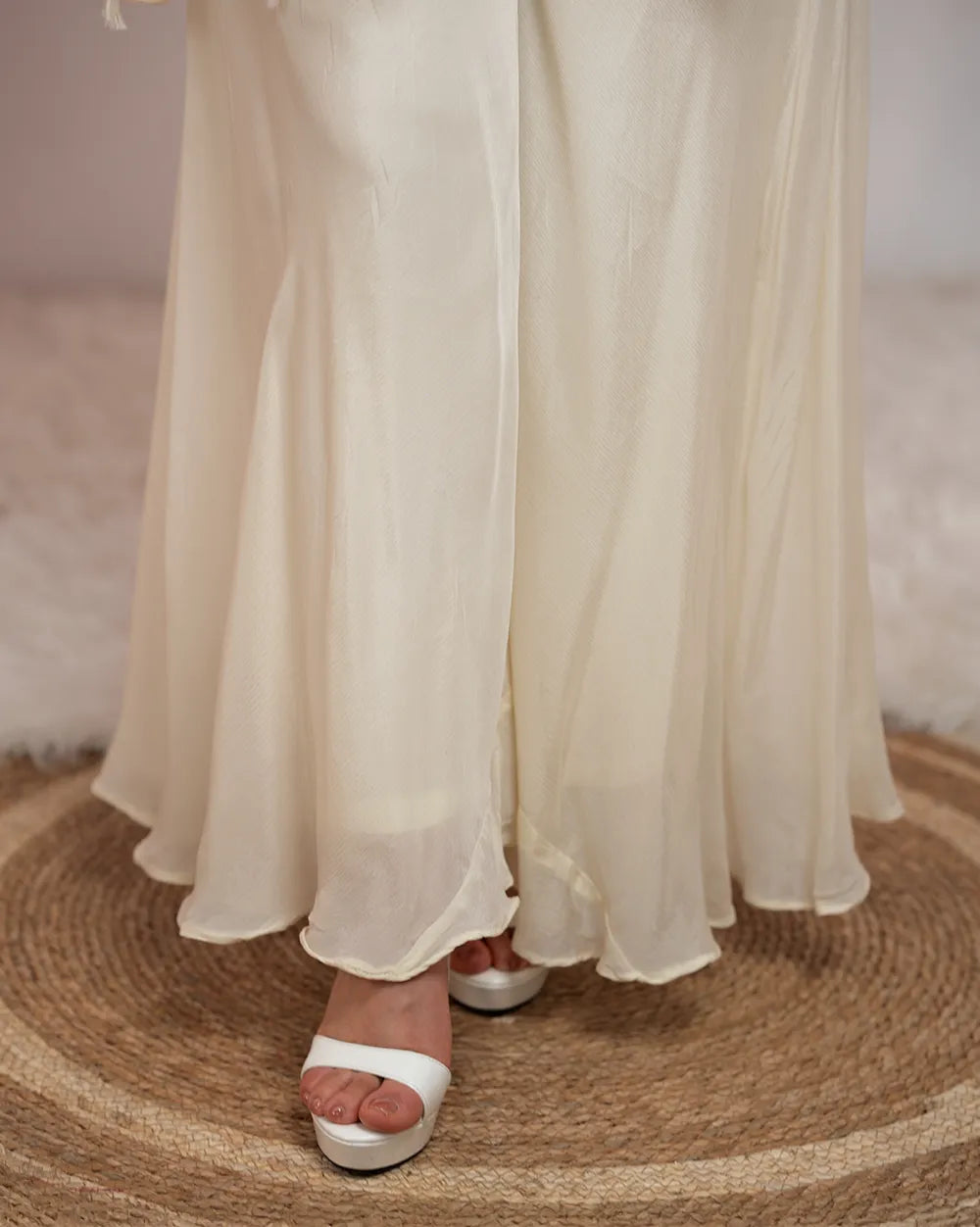 Handworked sharara suit- off white