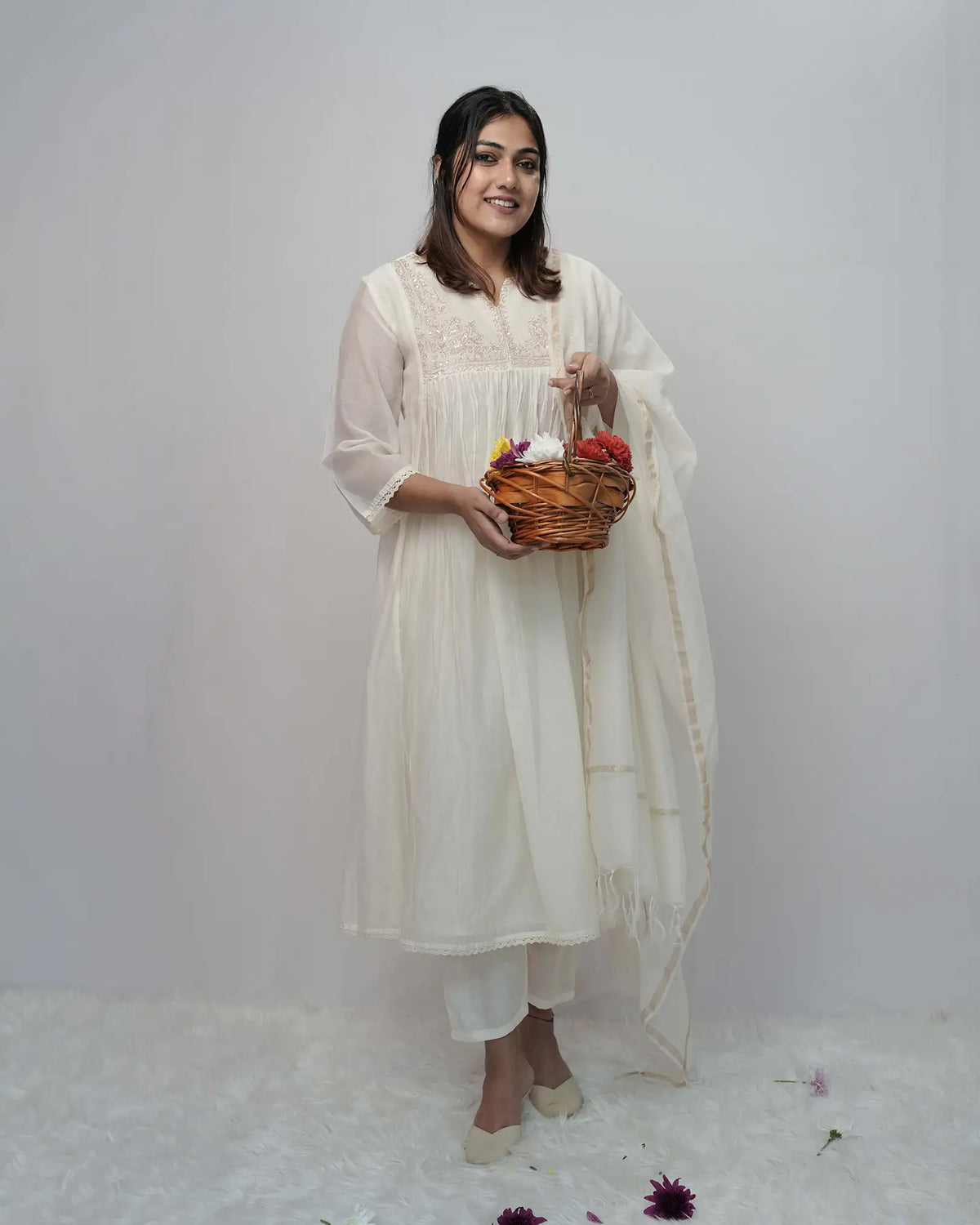 Mul chanderi premium anarkali