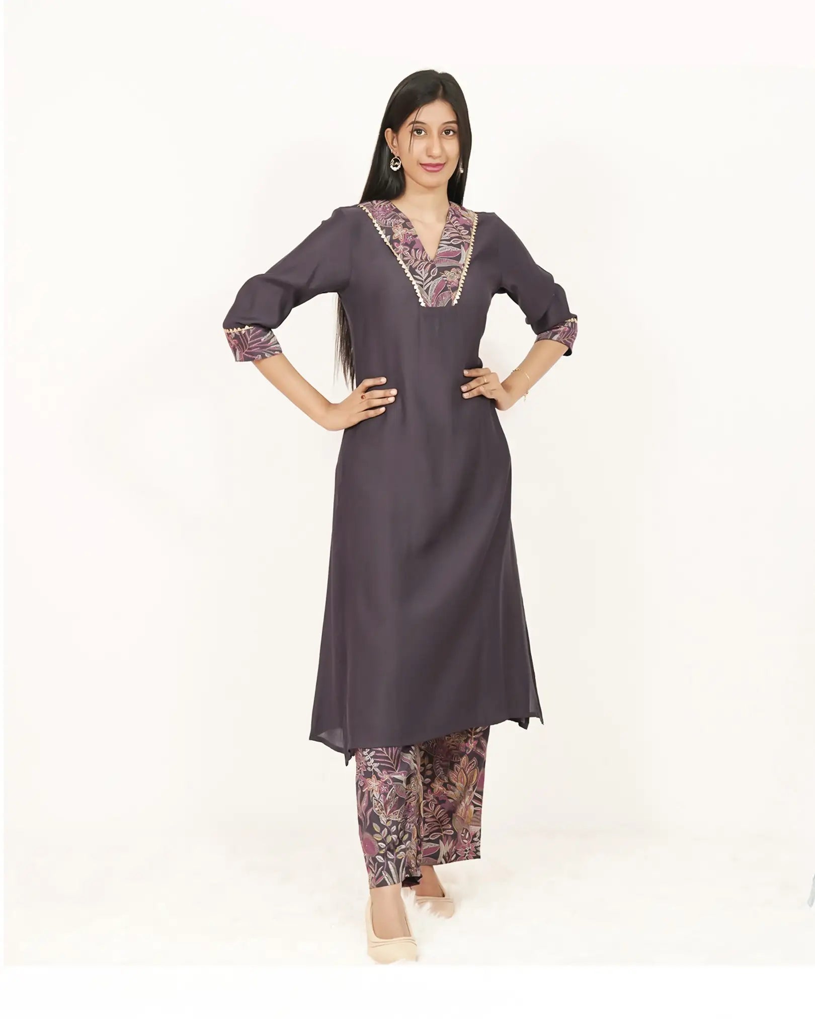 2Pc Co-ord Set with Printed Bottom
