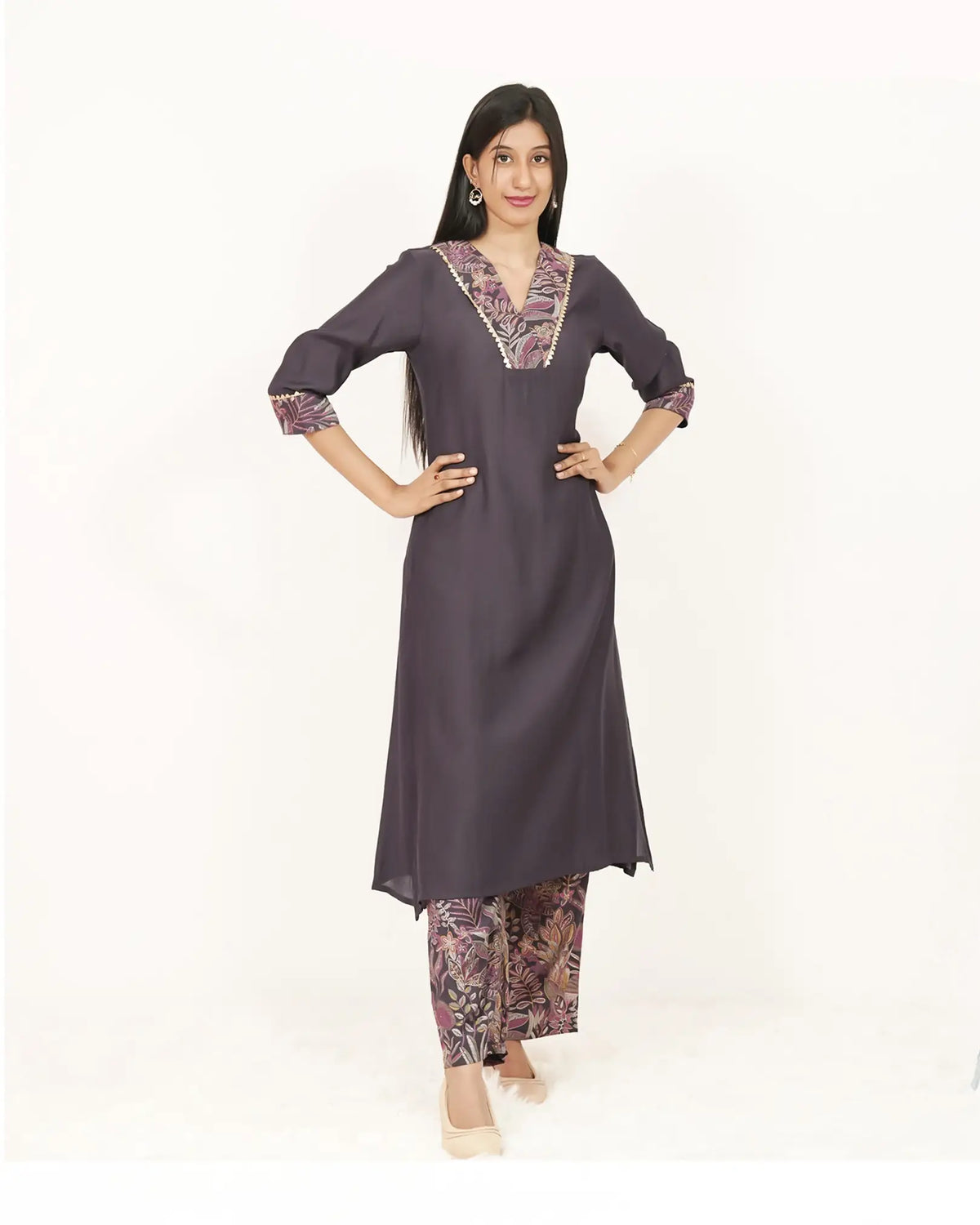 2Pc Co-ord Set with Printed Bottom