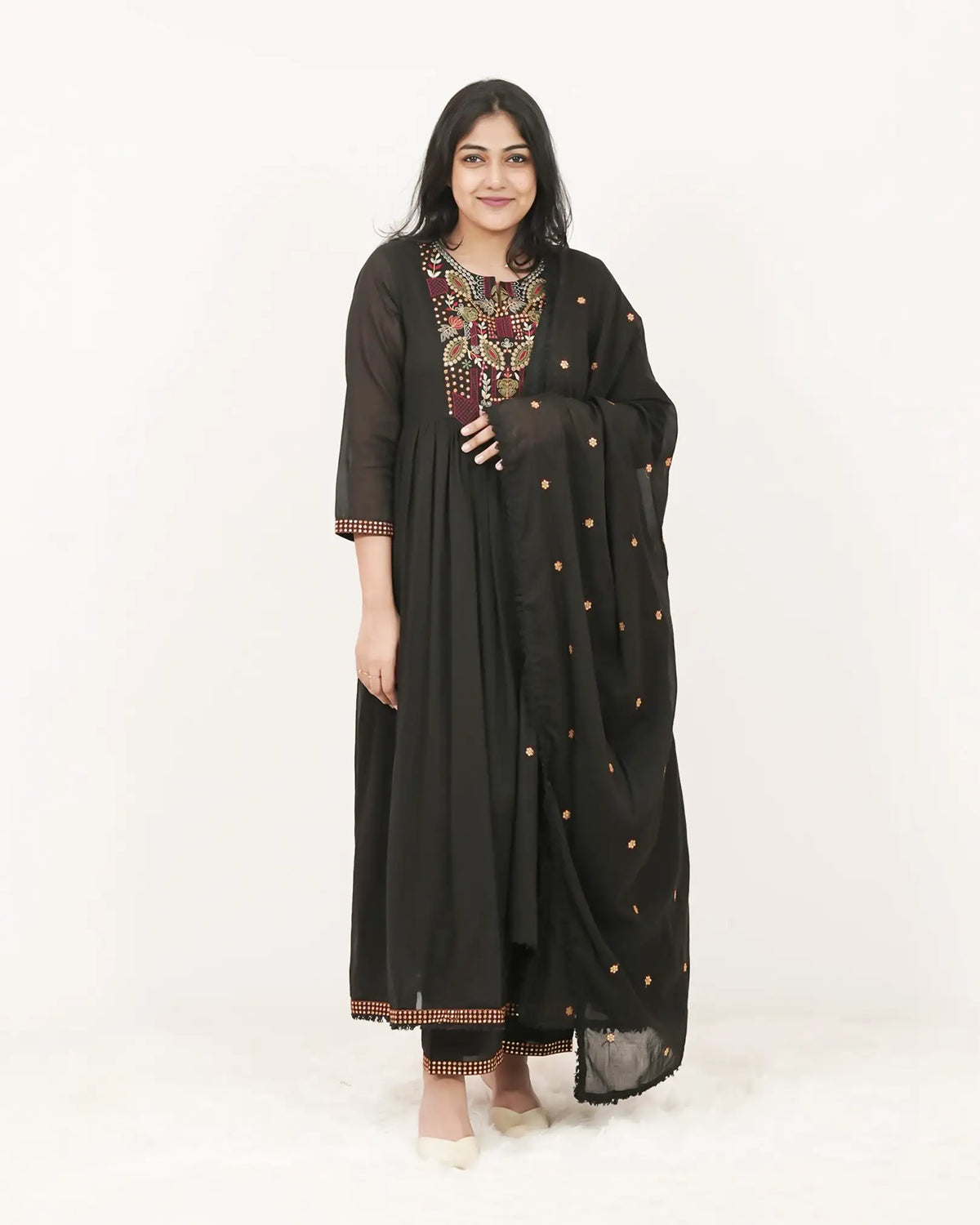 Embroidered 3Pc Anarkali Suit