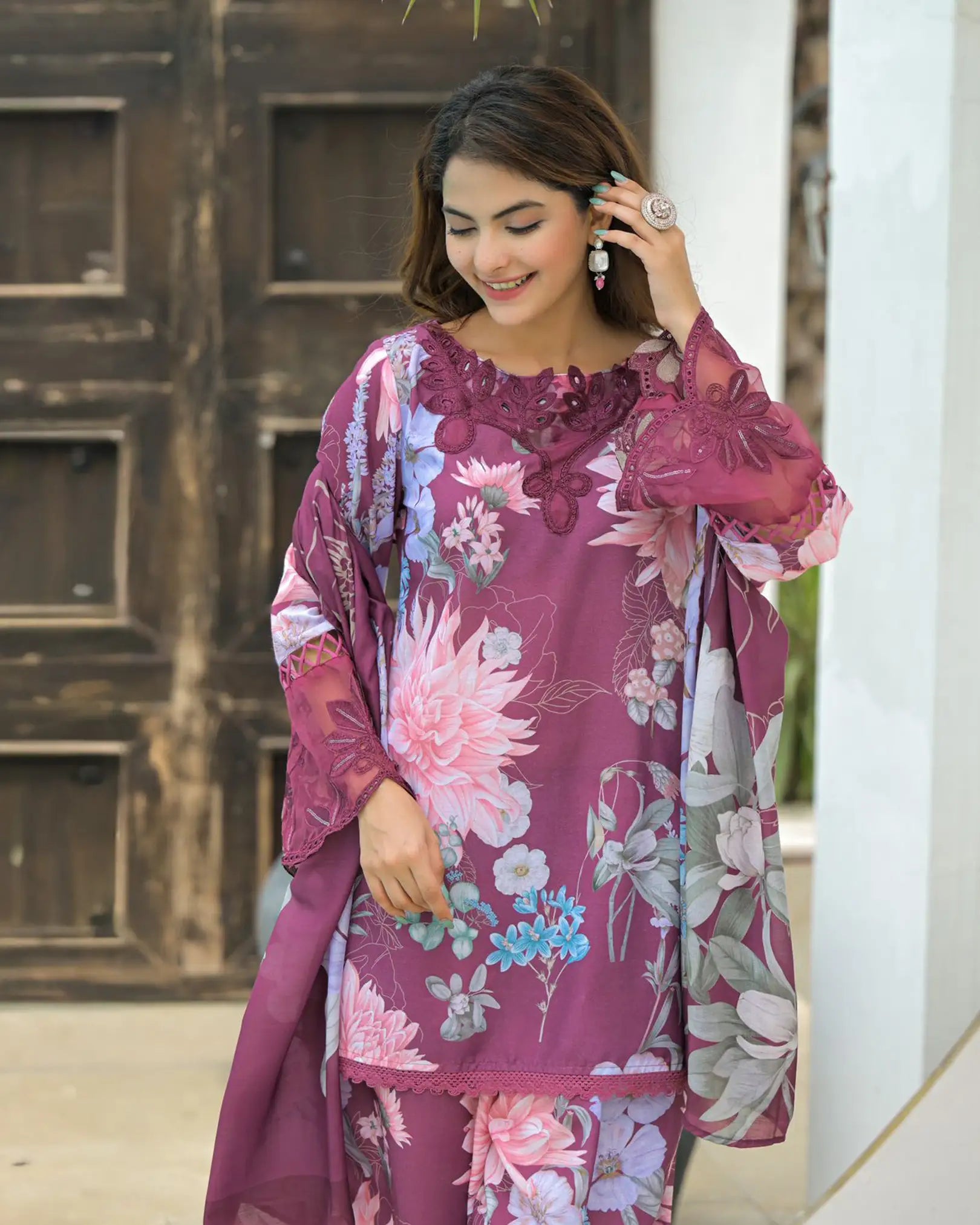 Cotton farshi salwar wine brown color