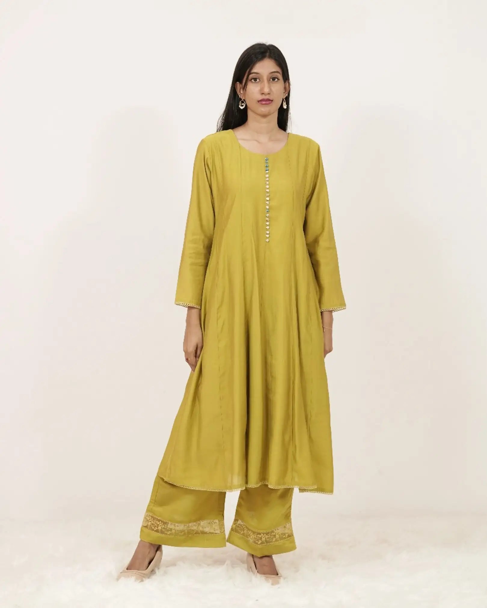 Solid Panel Cut 3Pc Anarkali