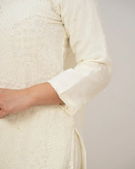 Heavy handworked sharara suit- cream shade