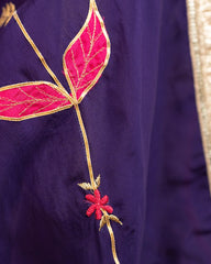 Tissue silk A-line Suit- purple