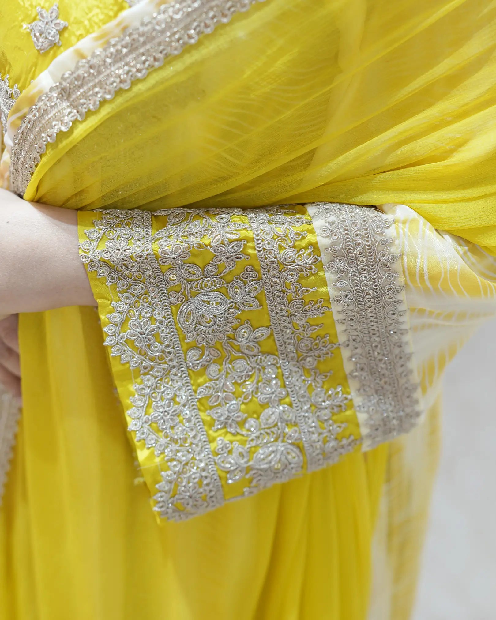 Crepe silk embroidered anarkali with side slits