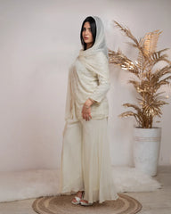 Handworked sharara suit- off white