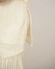 Heavy handworked sharara suit- cream shade