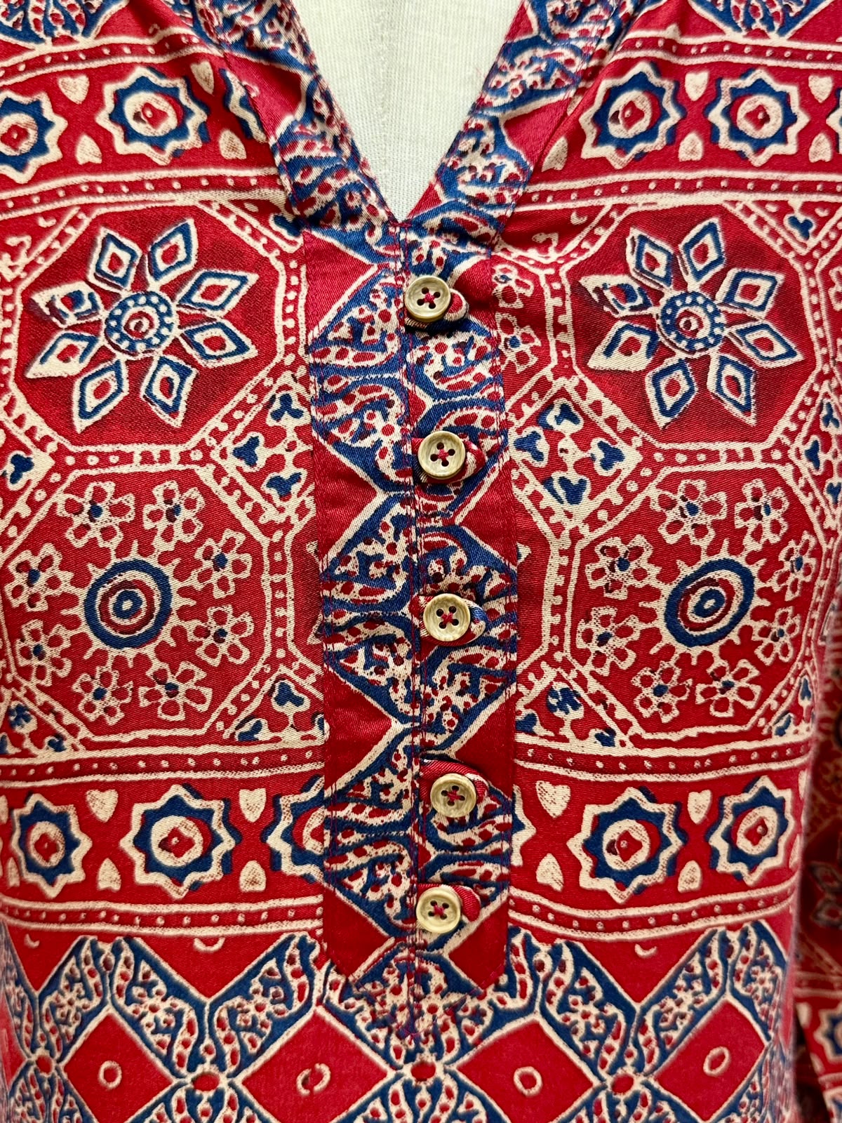 Red Ajrakh Print 2PC Modal Muslin Co-Ord Set