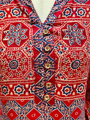 Red Ajrakh Print 2PC Modal Muslin Co-Ord Set