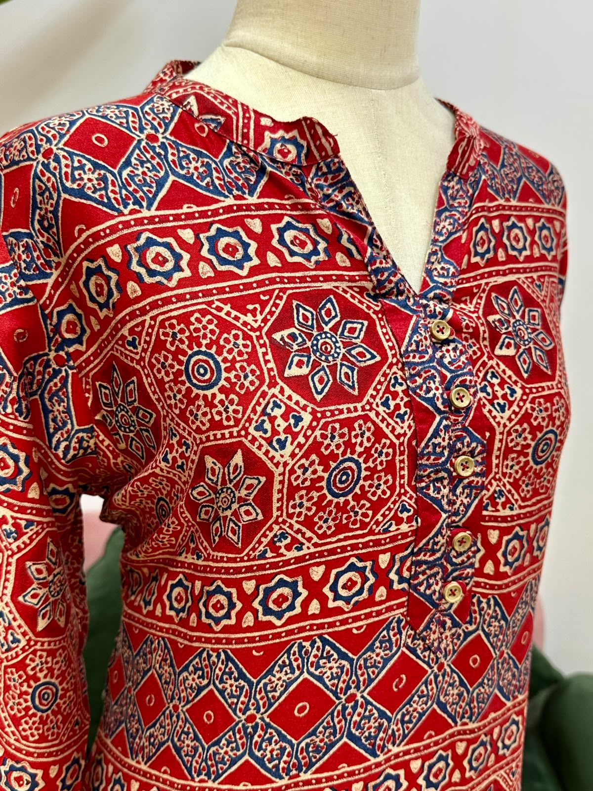 Red Ajrakh Print 2PC Modal Muslin Co-Ord Set