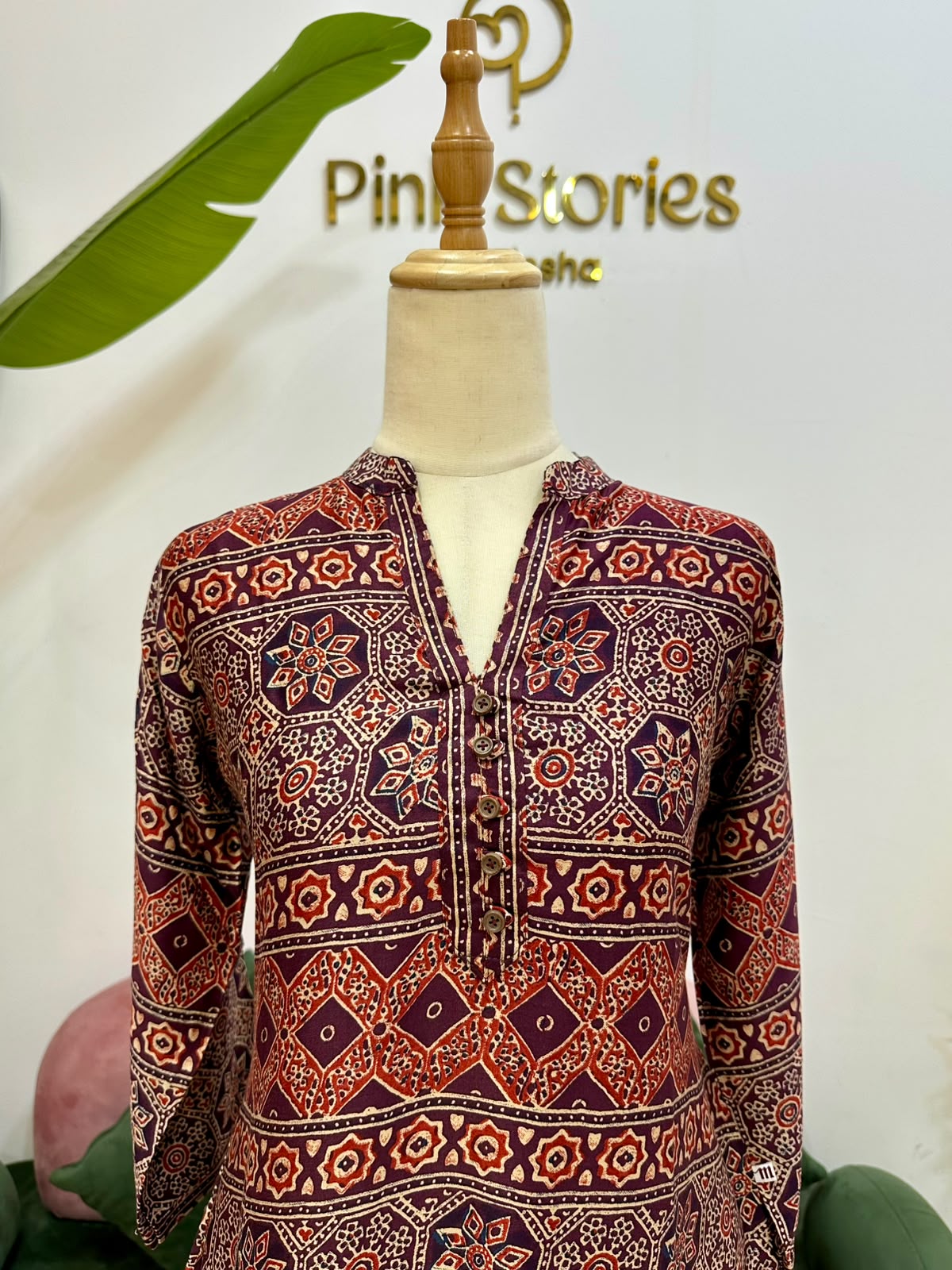 Wine Ajrakh Print 2PC Modal Muslin Co-Ord Set