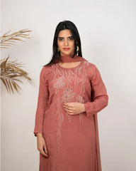 Handworked A-line salwar suit - onion pink