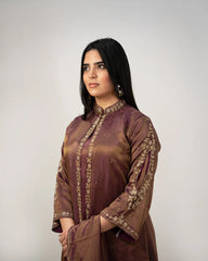 Handworked jacket style salwar suit-purple