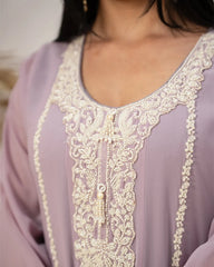 Heavy handworked anarkali- levender