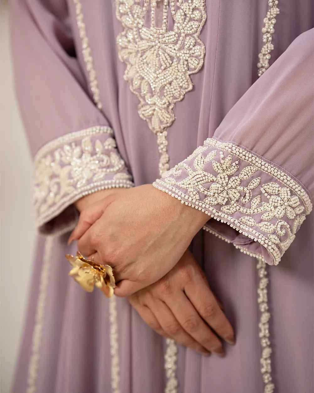 Heavy handworked anarkali- levender