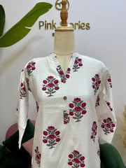 Printed 2Pc Imported Cotton Co-Ord Set - Ivory