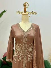 Handworked Salwar Suit- Cocoa Blush
