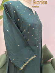 Green Dola Silk A-Line Suit