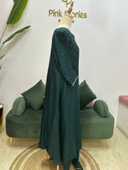 Green Dola Silk A-Line Suit