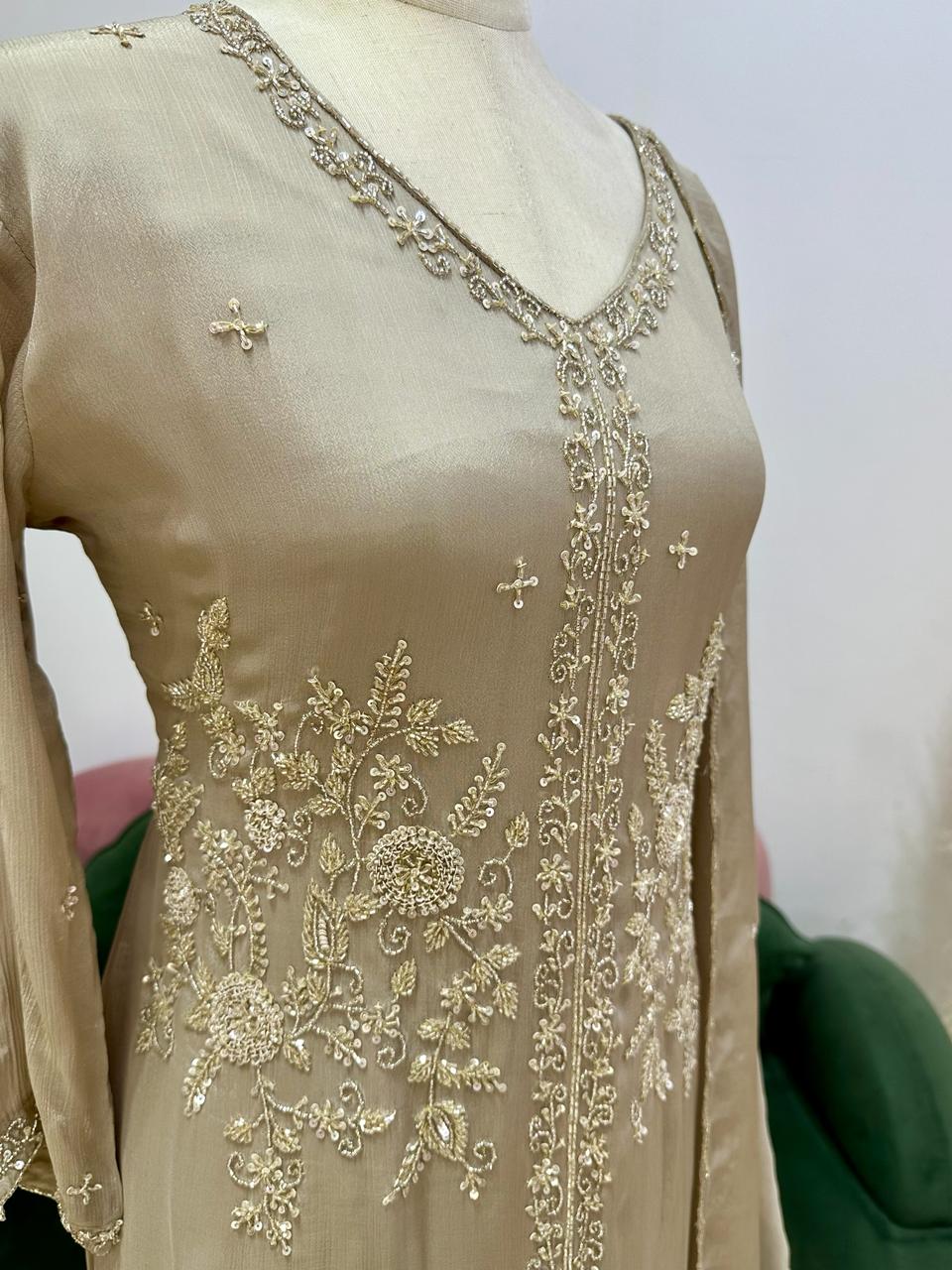 Handworked Salwar Suit- Dusty Grey